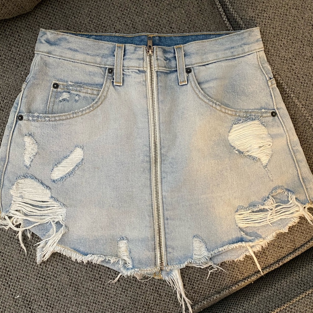 Carmar LF Denim Zip Front Skirt